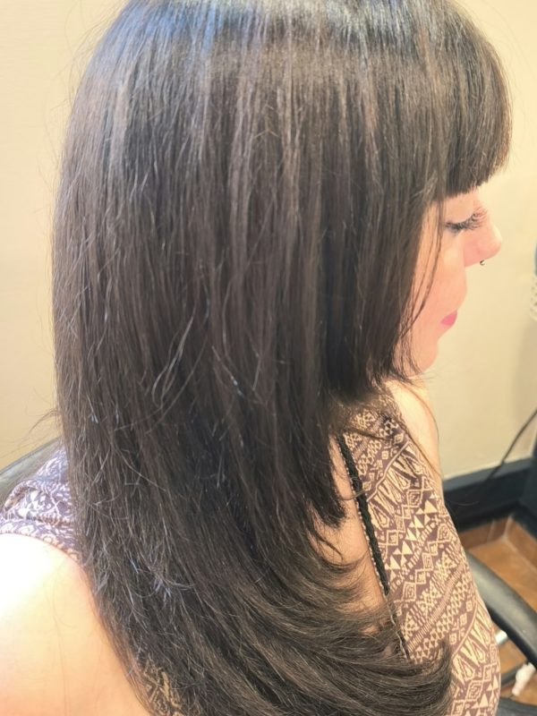 Réalisation de coiffure au salon Coif’Actuel à Templeuve